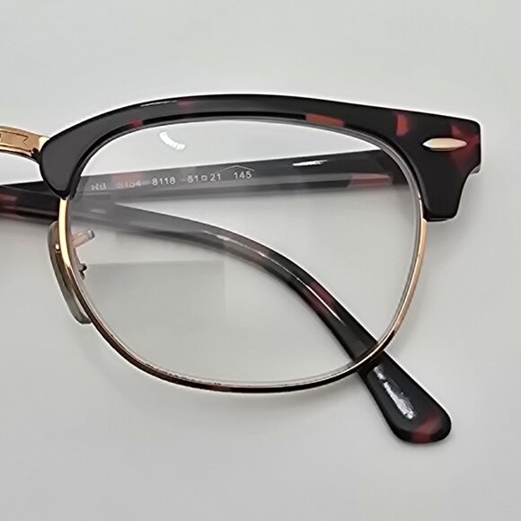 Ray-Ban RB5154 8118 Clubmaster Pink Havana Rose Gold Eyeglasses Frame 51-21-145 - Picture 11 of 12